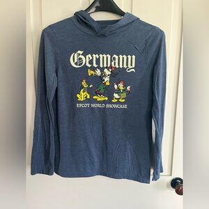 Disney Heather Navy Logo Tee - White Print Youth Large or Adult XS